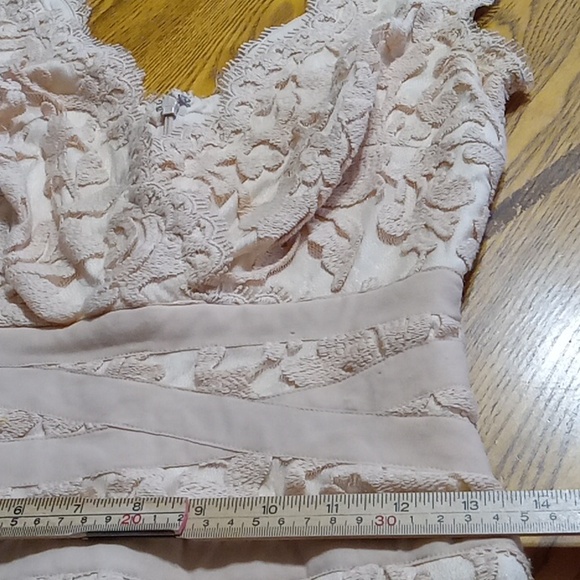 Tadashi Shoji Womens Dress 2 Preowned LACE CREAM BEIGE Cocktail Party Holiday - Picture 8 of 11